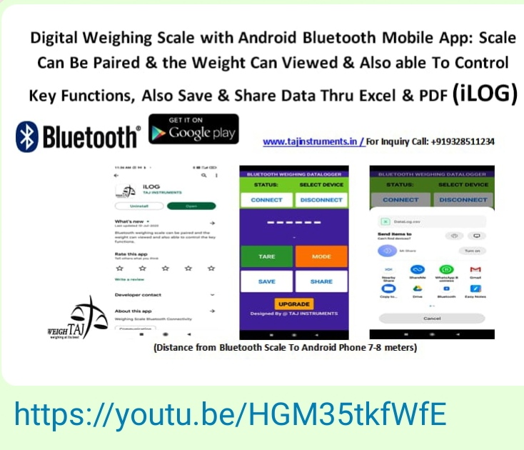 Bluetooth Digital Weighing Scale with Bluetooth Android Mobile App