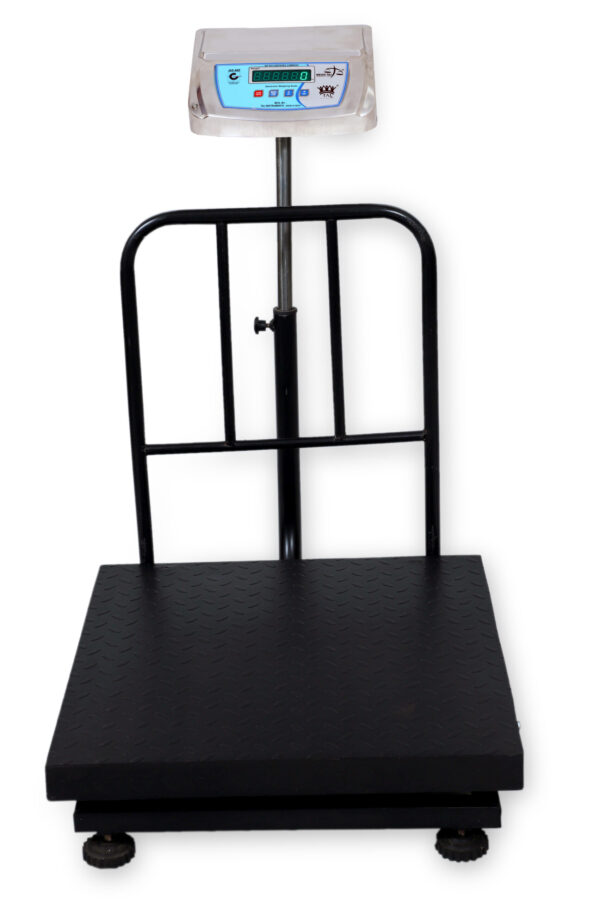 WeighTAJ+ 150/300Kg-20/50g(dual) T3 Premium Digital Platform Weighing Scale with MS CHEKAR Platter Pan Size:600x600mm For Retail & Industrial Use