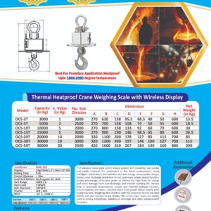 TICS-Cylindrical Type Heatproof Heavy Industrial Crane Weighing Scale,Specially For Cast Iron Foundry Heat Application,Works In Heat Upto 1800-2000 degrees temperature,100% Indian Make