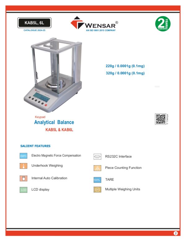 Wensar KAB5L-220g-0.1mg & KAB6L-320g-0.1mg Analytical Lab Balance - Image 2