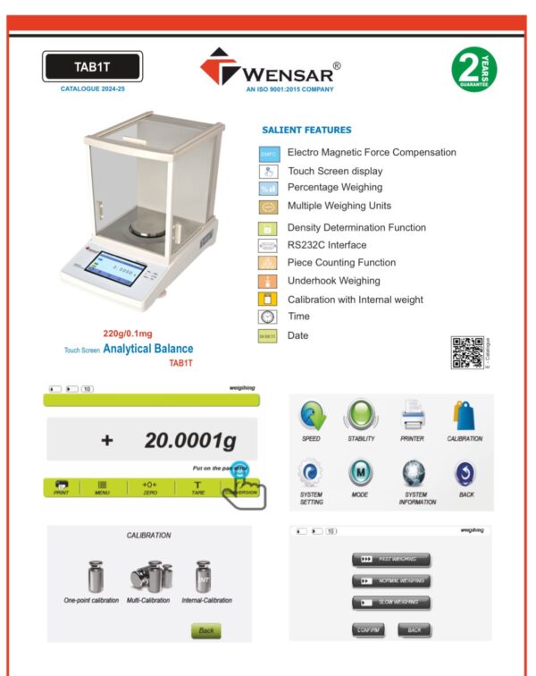 Wensar TAB1T-220g-0.1mg Analytical Lab Balance - Image 2
