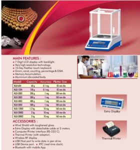 analytical lab balance with electro magnet base technology(emfr) 120g 0.1mg(4 digit) phoenix nlb 1204