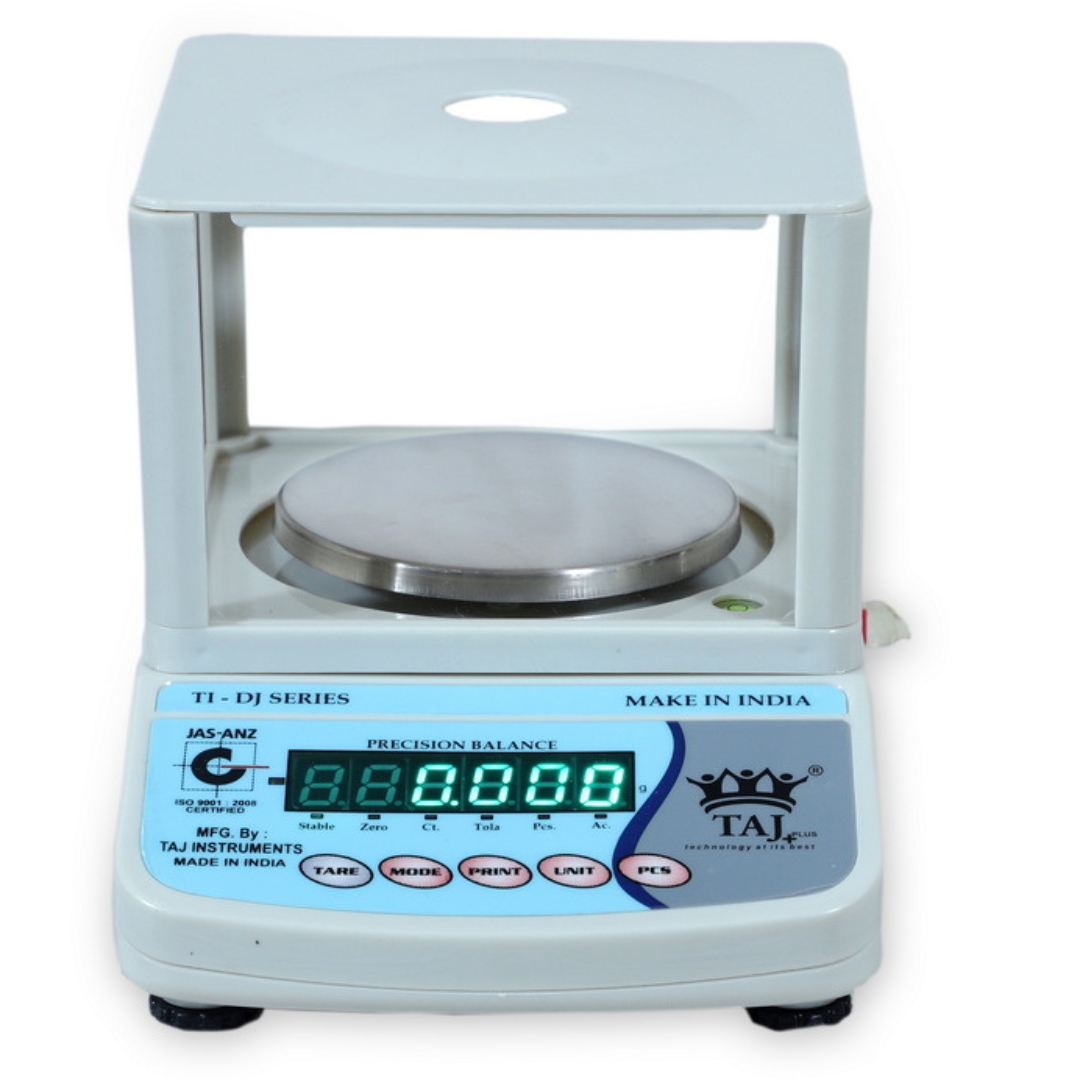 TI-DJ Series Precision Gold Balance Specially For Gold Jwellery Showrooms & Workshops 600g-0.01g (10mg) with Extra Display & 200g Standard Calibration Weight