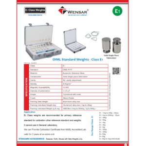 Wensar SS-304 10Kg E1 Class Standard Weights taj+ digital bathroom / body / personal weighing scale with glass top & lcd display 150kg 100g (copy)
