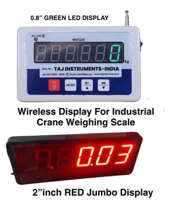TICS-Cylindrical Type Heatproof Heavy Industrial Crane Weighing Scale,Specially For Cast Iron Foundry Heat Application, Works In Heat Up to 1800-2000 degrees temperature,100% Indian Make, In Standard Order we supply scale with 0.8" Green Display only, as an extra accessories you will get 2"inch Jumbo Display & Wireless Printer - Image 7