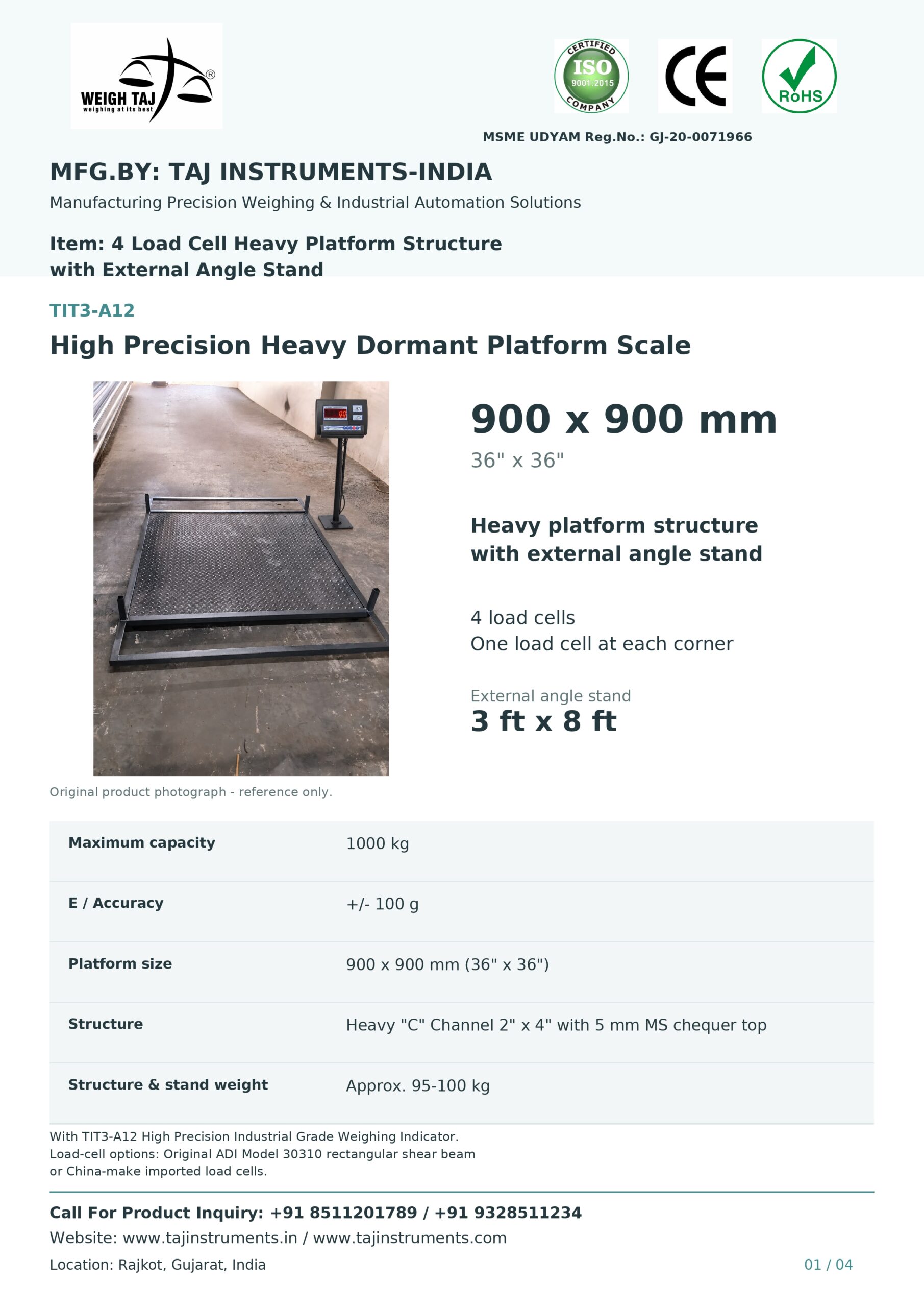 taj 4 load cell platform catalogue page 0001